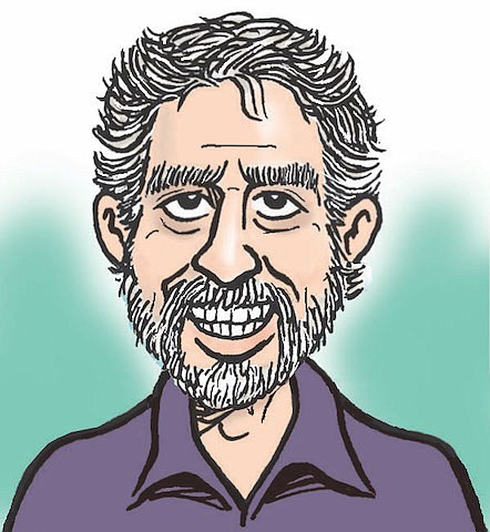 A self-caricature of Northwest Prime Time's Boomerish cartoonist, Steven Greenberg.
