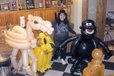 Vicky Kimble is shown with some of her balloon friends.  She calls them her "Big Beasties."