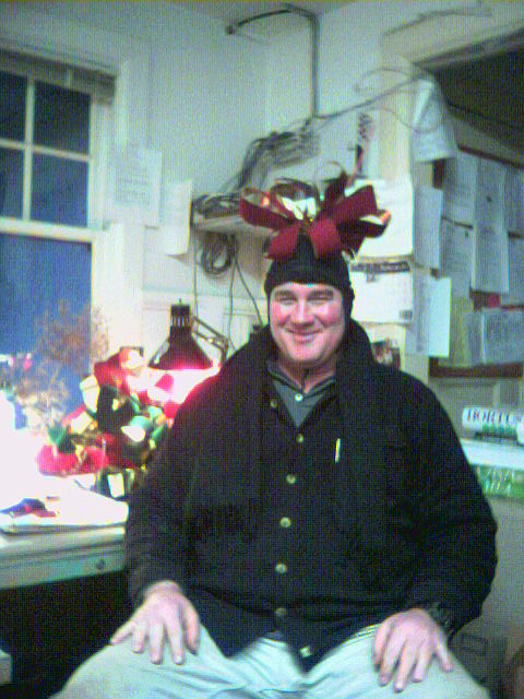 Anonymous husband dressed as reindeer. He works at the zoo where this was taken.