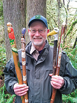 Don Smith with his walking sticks