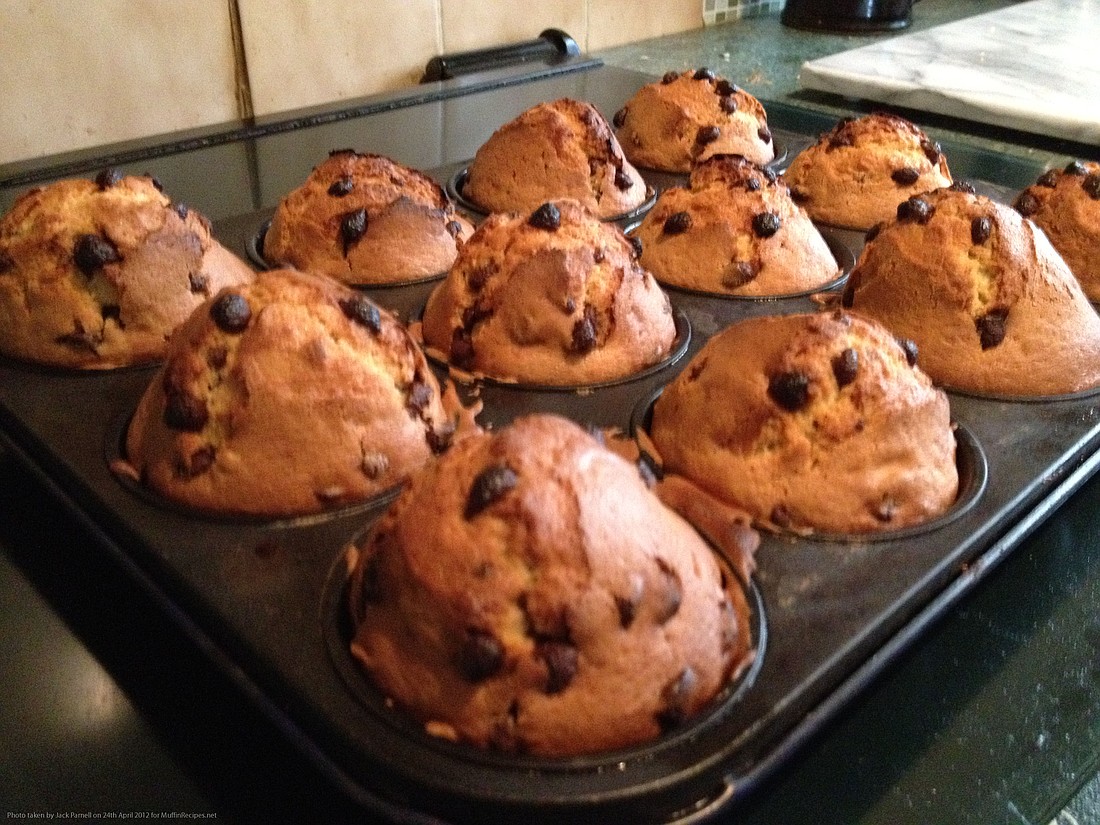 Chocolate chip banana muffins are delicious and healthy.