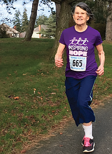 80-year-old Gail Galbraith Everett runs the Inspiring Hope 5K to help raise funds for breast cancer research