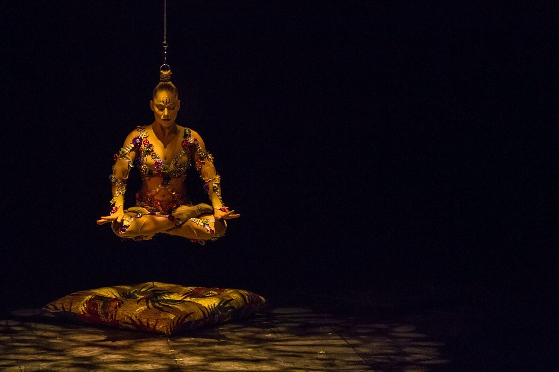 Danila Bim from Brazil performs her hair suspension act at Cirque du Soleil's "Volta" at Redmond's Marymoor Park through November 4.
