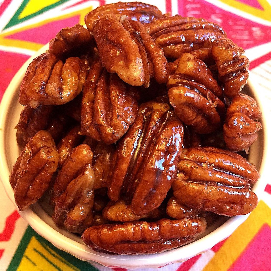 Homemade candied nuts are an excellent addition to a homemade cake.