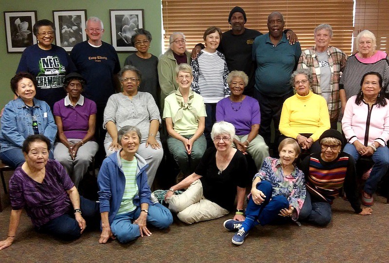 Mark Bryant (back row, 6th from left) with some students from his Senior Fitness Class.