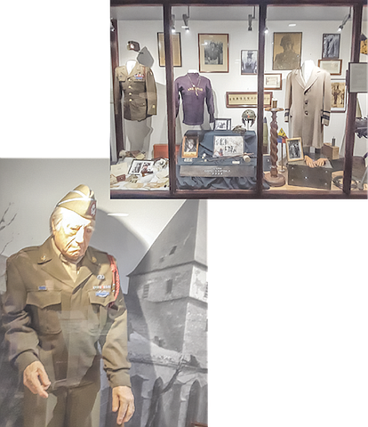 Suzanne was inspired to visit Bastogne, Belgium after reading her high school teacher’s memoir about his time during WWII. She was surprised to find a museum in the town honoring her teacher, Vince Speranza, and his 101st Airborne Division. Pictured are Vince’s memorabilia from his time there, and a wax figure of Vince himself.