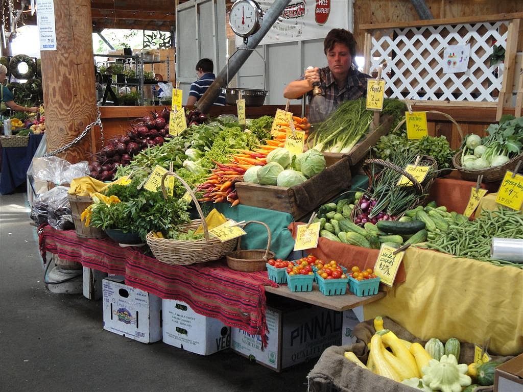 Farmers markets are a great way to buy fresh produce and shop outside.