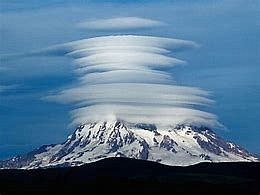 Lenticular clouds over Rainier
