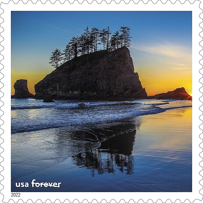 The Olympic Coast is one of the featured stamps celebrating the 50th Anniversary of the National Marine Sanctuary System