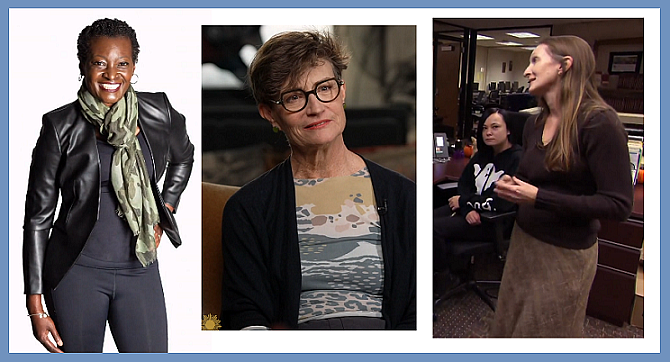 (left to right): Theresa Harrison, Ashton Applewhite, Julie Ober Allen. Photos courtesy CBS News