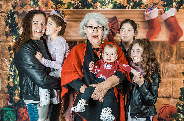 Libby with her own “best work” – her daughter and four beautiful grandkids