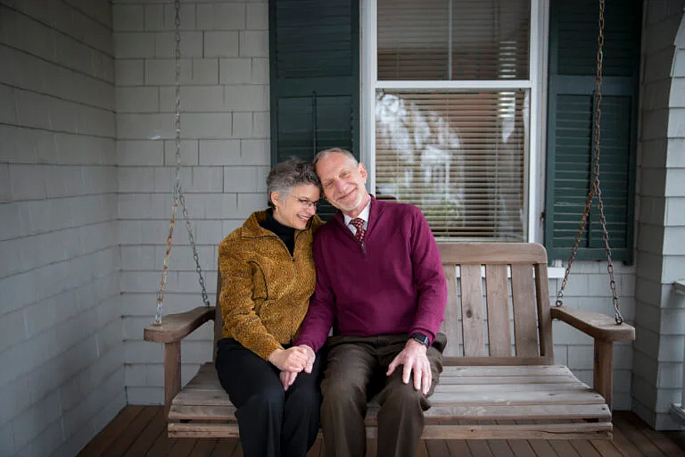 Robert Waldinger, director of the study, with his wife Jennifer Stone. Rose Lincoln/Harvard Staff Photographer, photo courtesy The Harvard Gazette