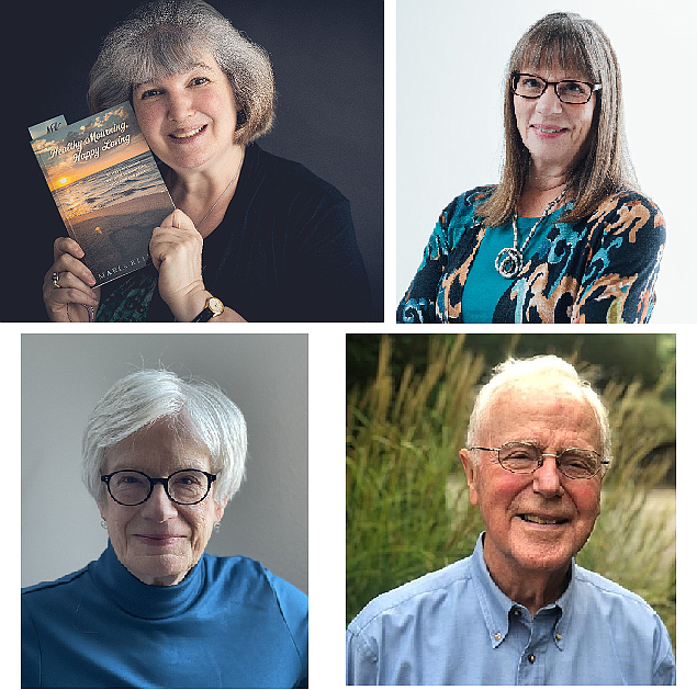 (clockwise) Maria Kliavkoff; Dori Gillam; Diane Gillespie; Dr. Jim deMaine will all be speaking as part of KCLS' Pioneers in Aging speaker series
