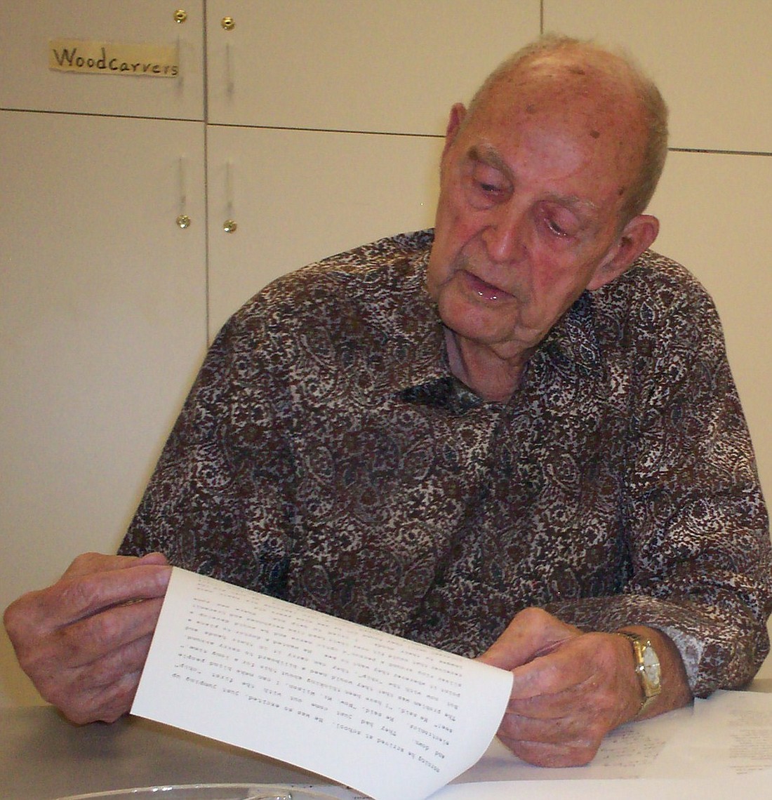 Roger reading to his Edmonds Center writing group.