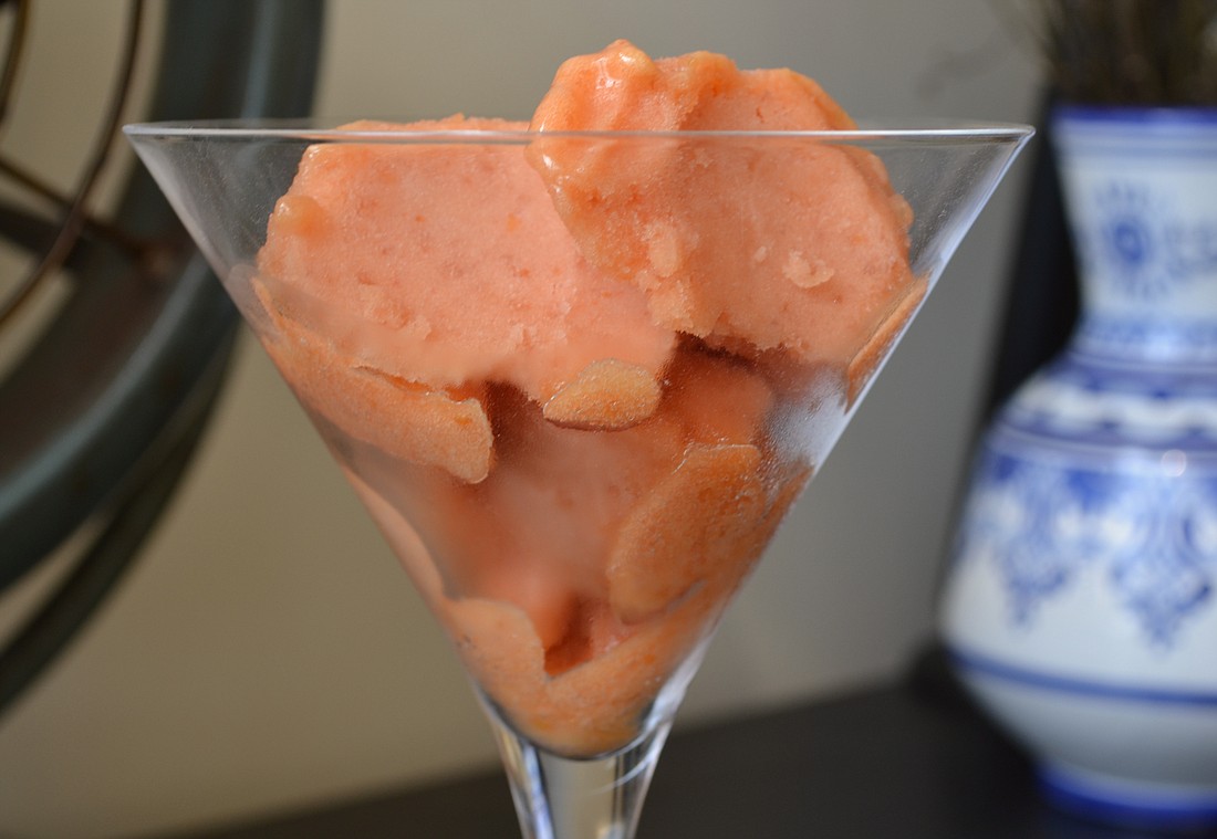 This nectarine and mint sorbet really hits the spot on a warm summer day.