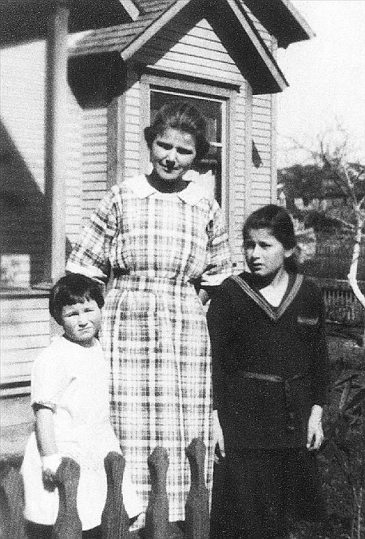 Dorothea Pfister, her mother, Mary and sister, Florence at their home at 2114 N 75th, later Bagley Avenue, ca. 1920s. Photo courtesy Dorothea Nordstrand
