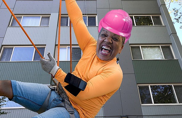 Adrienne McGruder is one of Northaven's residents who are planning to rappel down a 10-story building to help raise funds for low-income senior housing