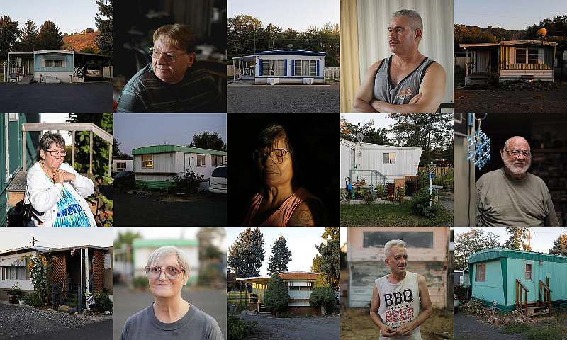 Port Orchard-based mobile home management company Hurst & Son LLC has taken over 60 mobile home parks since 2017 and has since enacted major rent hikes and stopped covering park utilities and upkeep. Now residents are fighting back. (Genna Martin/Crosscut)