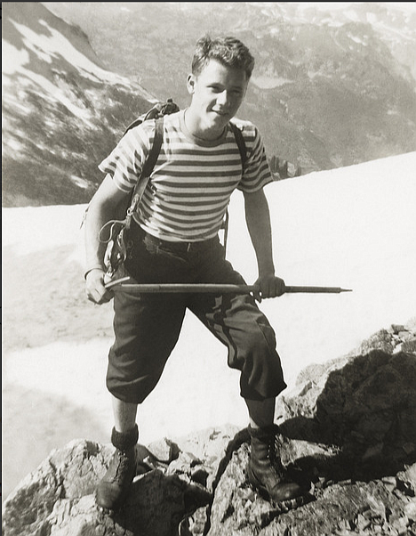 Chuck Robinson as a young mountaineer, photo courtesy of the Robinson family