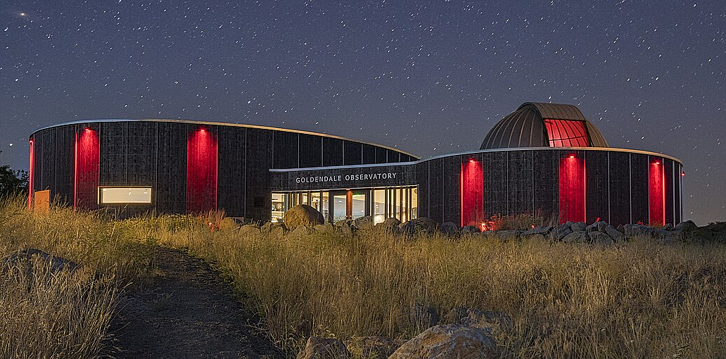 The Goldendale Observatory after renovation was completed in 2020. This month marks the 50th anniversary of the observatory, photo courtesy Wikimedia Commons.