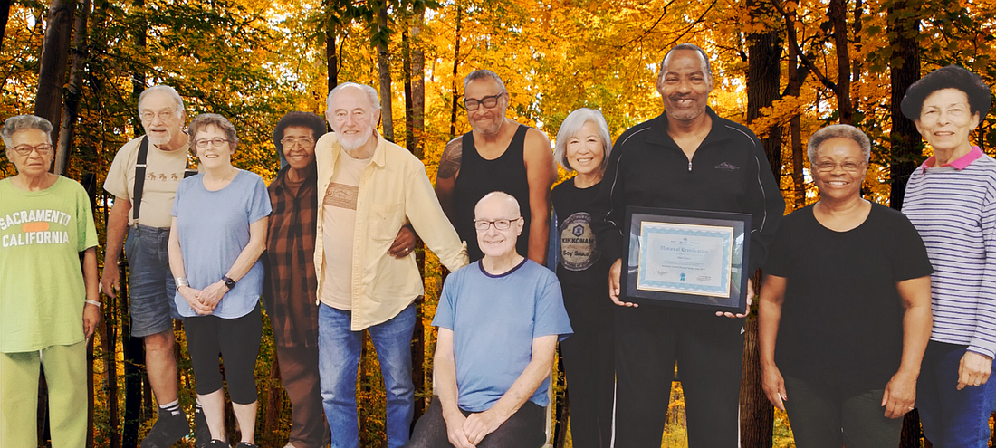 Mark Bryant with members of his senior fitness class, photo courtesy of the SouthEast Seattle Senior Center