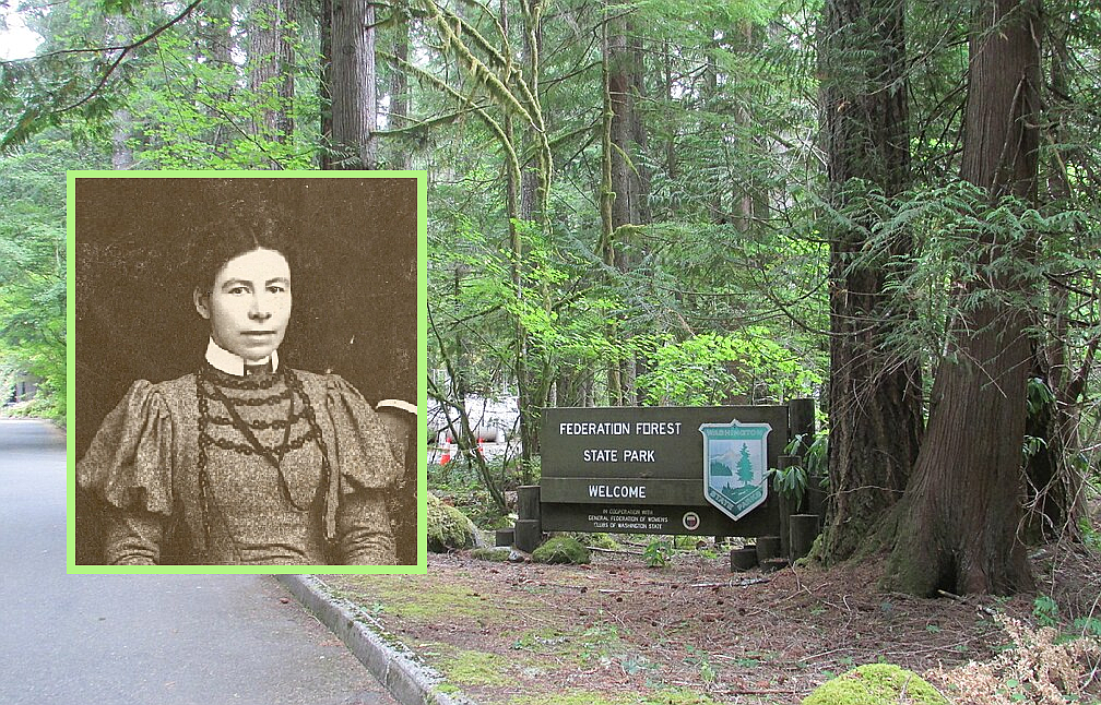 Catherine Montgomery (inset) was influential in supporting Federation Forest State Park