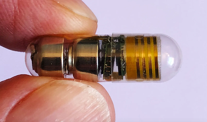 Ingestible device, about the size of a multivitamin, can help detect sleep apnea, photo courtesy Celero Systems