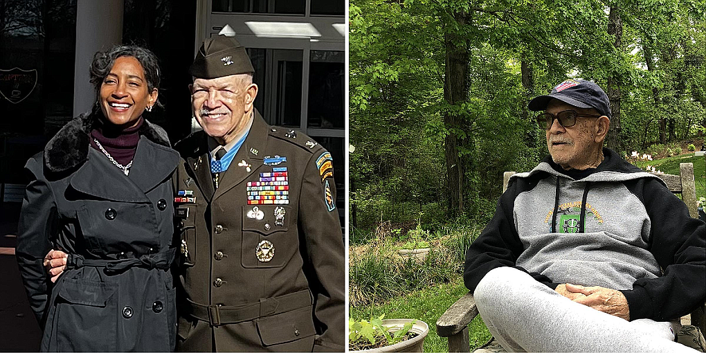 Retired Colonel and Medal of Honor recipient Paris Davis, the author’s father, credits the presence of trees with helping him recover during a recent hospital stay. (USDA Forest Service photo by Regan Hopper)