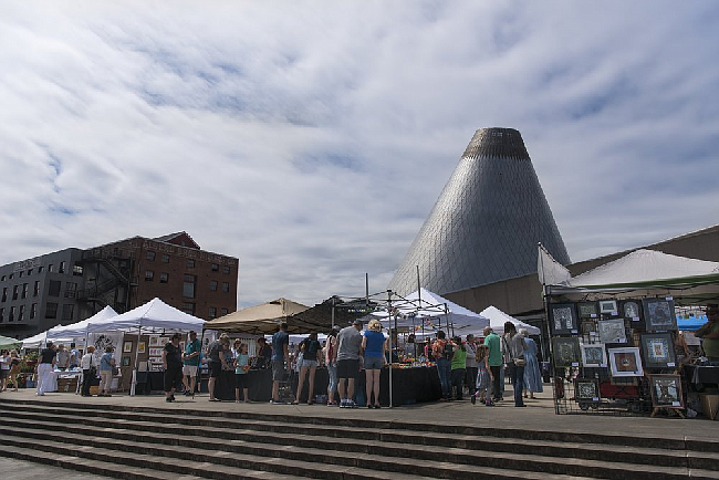 Glass Fest takes place in the plaza outside of the Museum of Glass in Tacoma