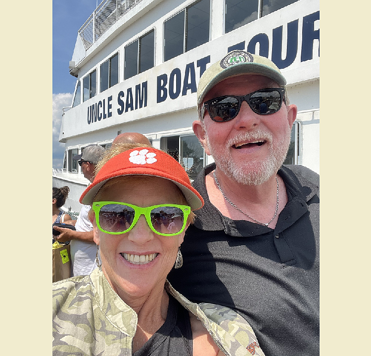 Wendy Pender on a recent adventure with "her one"
