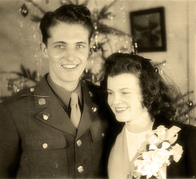 Dorrie May Scott and her new husband, Christmas, 1944